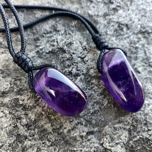 Amethyst Pendant, Natural Stone Jewelry, February Birthstone Necklace, Pisces Jewelry, Girlfriend Gift for Birthday, Purple Crystal Necklace