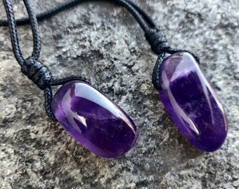 Amethyst Pendant, Natural Stone Jewelry, February Birthstone Necklace, Pisces Jewelry, Girlfriend Gift for Birthday, Purple Crystal Necklace