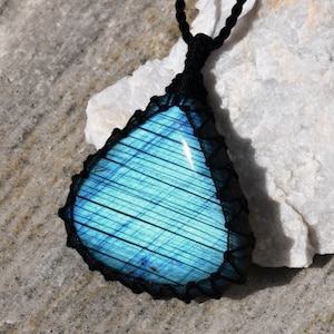 Labradorite Pendant, Men&#39;s Jewelry, Healing Crystal Necklace For Him, Spiritual Stone Necklace, Husband Gifts, Men&#39;s Boho Necklace