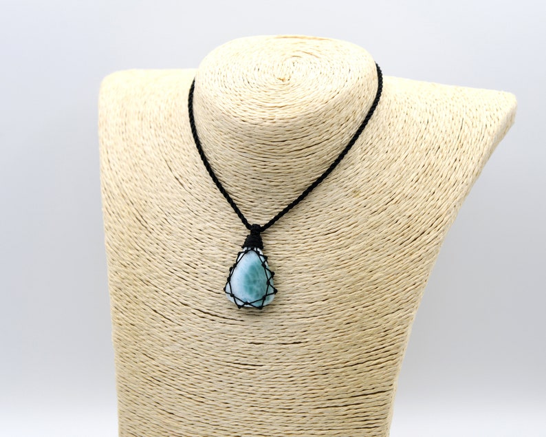 Sky Blue Larimar & Sterling Silver Floral Pendant Necklace