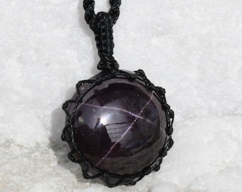 Star Garnet Necklace, January Birthstone Jewelry for Men or Women, Birthday Gift for Her, Bohemian Garnet Pendant