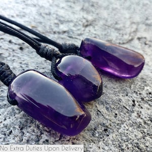 Amethyst Pendant Necklace for Men / Women, Natural Crystal Jewelry, Aquarius Gifts, Amethyst February Birthstone Jewelry