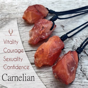 Real Raw Carnelian Necklace, Large Pendant, Natural Stone Jewelry, Rough Gemstone Necklace for Men /Women, Big Pendant Necklace, Friend Gift