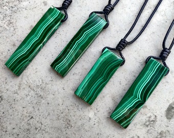 Malachite Jewelry, Women's/ Men's Necklace, Protection Stone Spiritual Jewelry, Healing Crystal Pendant, Guy Gifts, Green Malachite Necklace