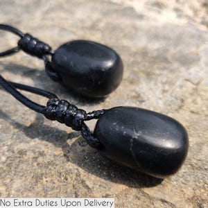 Genuine Shungite Necklace, EMF Blocking Crystal Pendant, Energy Healing Jewelry, Negativity Release & Protection Necklace, Viking Gifts Idea