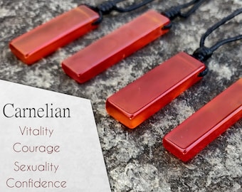 Carnelian Pendant, Healing Crystal Necklace, Yoga Jewelry for Men, Spiritual Gifts for Boyfriend