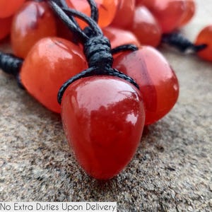 Real Carnelian Jewelry for Men and Women, Orange-Red Gemstone Pendant, Confidence Healing Crystal Necklace, Carnelian Pendant, Leo Gift Idea
