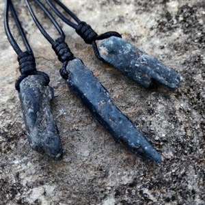 Kyanite Jewelry, Raw Crystal Point Necklace, Blue Stone Pendant, Hippie Gifts