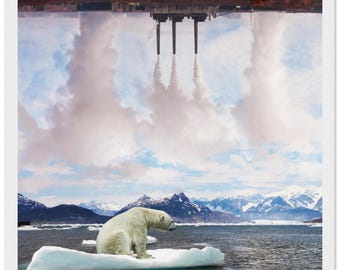 Framed Climate Change Art Print | Global Warming Wall Art | Environmental Awareness Poster | Save The Planet Home Decor | Eco Gift