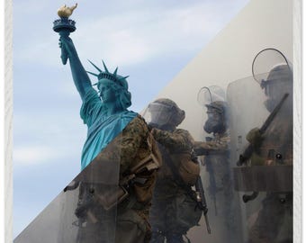 Framed Police Brutality Art Print | Peaceful Protest & Civil Rights Wall Art | Social Justice Activism Decor