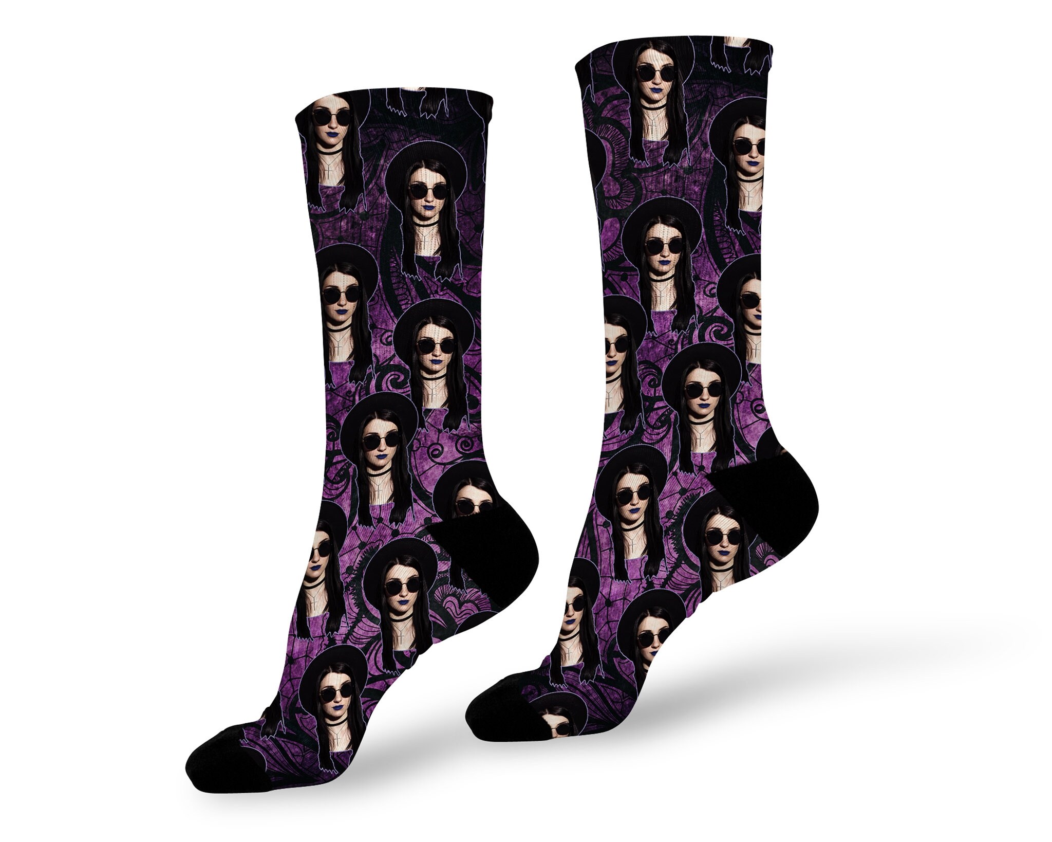 Goth Photo Socks Custom Printed Socks Face Socks | Etsy