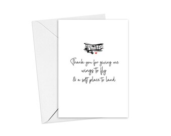 Thank You For Giving Me The Wings To Fly Card Thank You - Etsy Finland