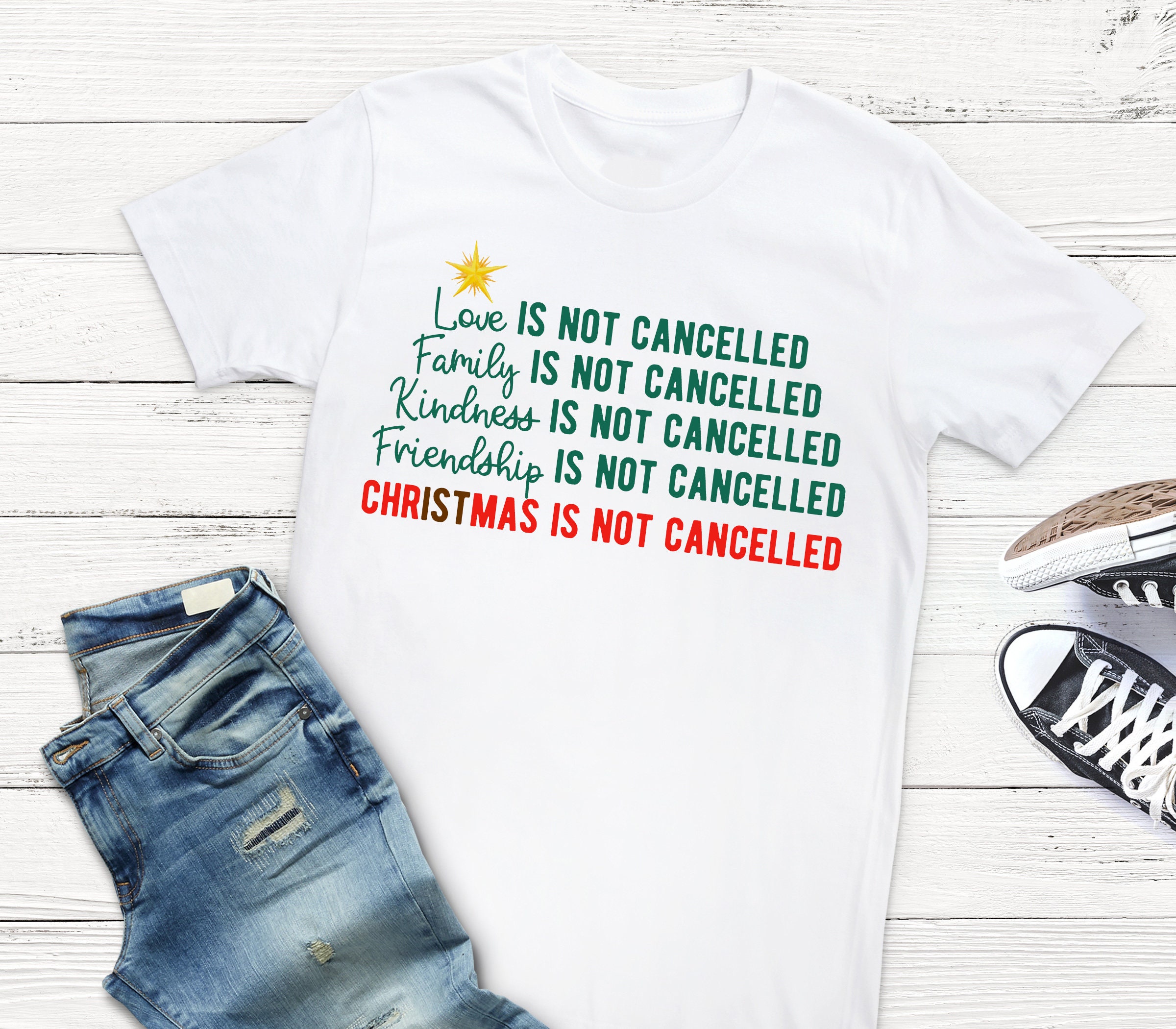 Christmas Is Not Cancelled Funny Xmas Tee Mens Womens Etsy