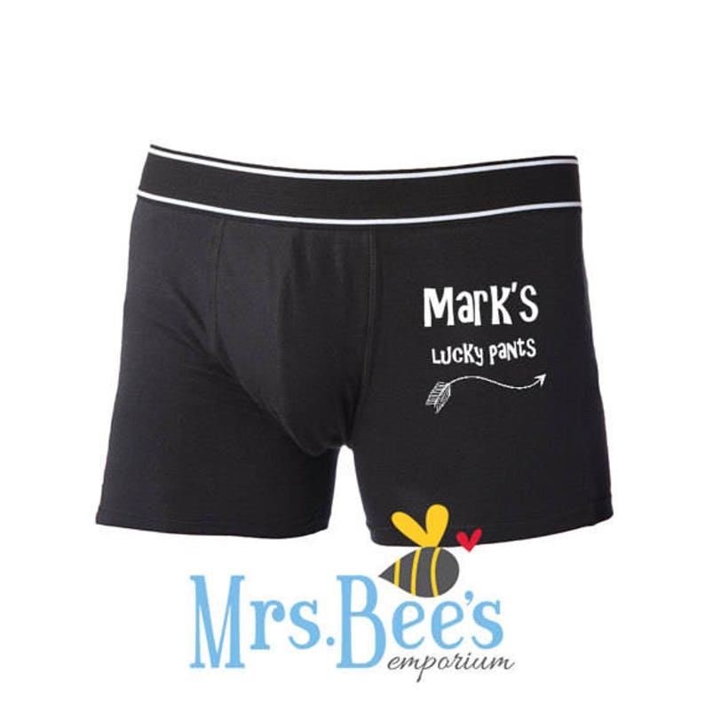 Funny Adult Gift Groom Boxers Good Luck Gift Lucky Pants Personalized Boxer Shorts