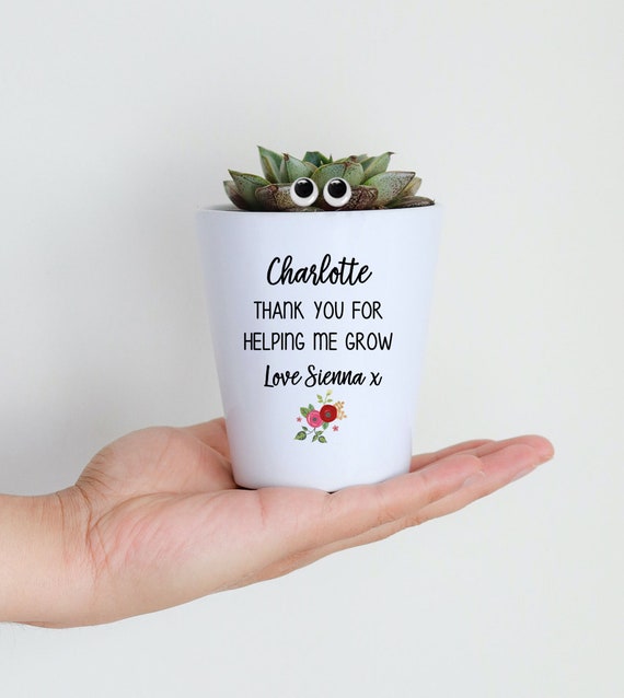 Thank You For Helping Me Grow Plant Pot Houseplant Gift Etsy