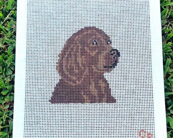Boykin Spaniel Bird Dog Study Needlepoint Canvas -- 13 Mesh Hand-Painted -- Charlie Bell Canvas Co.