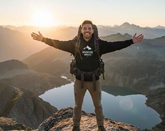 Adventure Awaits graphic Hoodie | Outdoor travel slogan sweatshirt