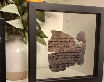 In the Beginning God Created | Genesis 1 Dead Sea Scroll on Authentic Goat Vellum | 4Q7 Manuscript | Master-crafted Replica