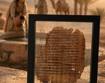 Rebekah at the Well Narrative | Genesis 24:31–47 Papyrus | Master-crafted Replica