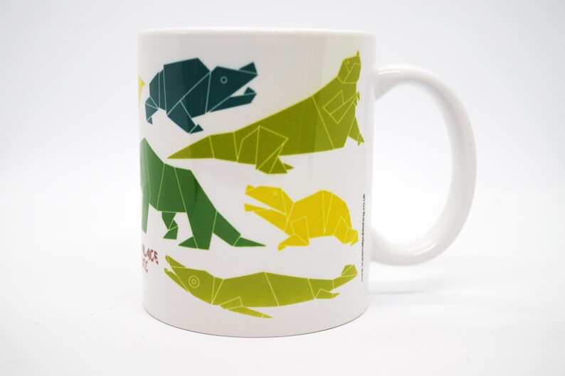 Illustrated Crystal Palace Origami Dinosaur Mug image 5