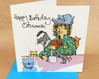 Cheeky BIRTHDAY card for a female CAT lover!