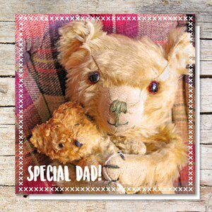 Fête des pères Teddy vintage mignon ou salutations pour un papa spécial