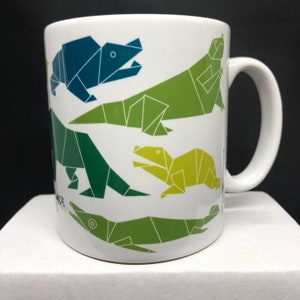 Illustrated Crystal Palace Origami Dinosaur Mug image 1