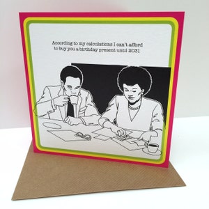 Cartão de ANIVERSÁRIO retro humorístico do SARCASMO - faixa de humor adulto