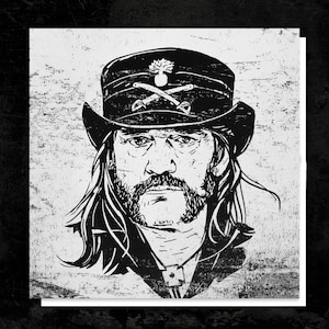 Super coole illustrierte LEMMY Tribute GRUSSKARTE Karte für jeden Motörhead Fan