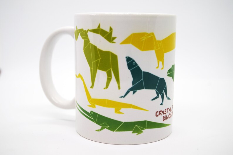 Illustrated Crystal Palace Origami Dinosaur Mug image 3