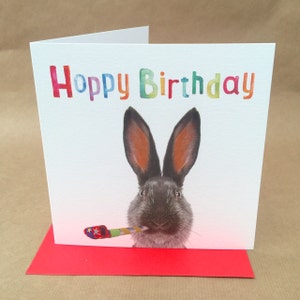 Humorvolle super süße RABBIT bereit zur Party GEBURTSTAGS-Karte