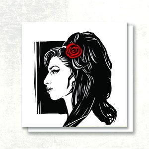 Illustrierte AMY Winehouse Geburtstags- oder Glückwunschkarte für jeden Anlass