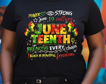 Juneteenth V Neck Tee, African American Freedom Shirt, Black Culture Graphic T-Shirt, Juneteenth Celebration Apparel