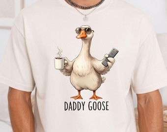 Daddy Goose Shirt, Funny Dad Goose Tee, Coffee And Controller Sweatshirt, Goose Dad Hoodie, Silly Goose Graphic Shirt, Father’s Day Gift