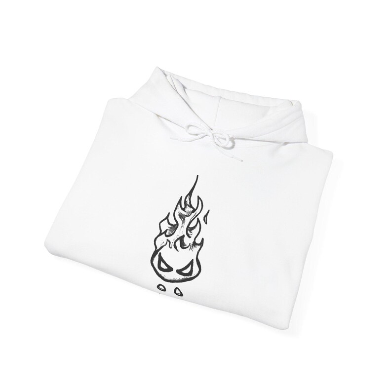 Grumpy Fireball Creature Hoodie, Funny Fire Elemental pet, Explosive Mood Graphic Sweater, Chaotic Energy Creature, Fantasy Gift #72555 image 2