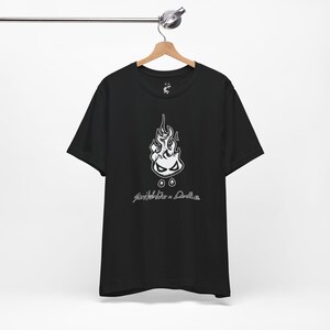 Grumpy Fireball Creature T-Shirt, Funny Fire Elemental pet, Explosive Mood Graphic Tee, Chaotic Energy Creature Shirt, Fantasy Gift #72555 zdjęcie 5