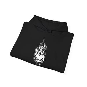 Grumpy Fireball Creature Hoodie, Funny Fire Elemental pet, Explosive Mood Graphic Sweater, Chaotic Energy Creature, Fantasy Gift #72555 image 5