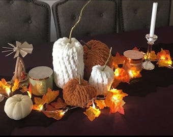 Soft, Cozy, Chenille Finger Knit Pumpkins