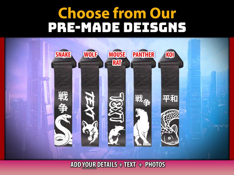 Custom JDM Tow Strap [flower Moon] - Add Text Logo Design - Many Colors ...
