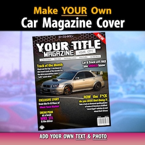 Car Magazine Custom Cover - Add YOUR Car - Personalize the Front Page - News Story Modified Truck Cars Accessory