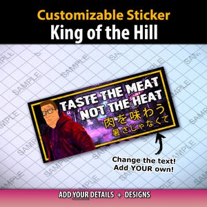 King of the Hill Sticker - Full Color JDM Decal Anime Cyberpunk Funny Prank Gift