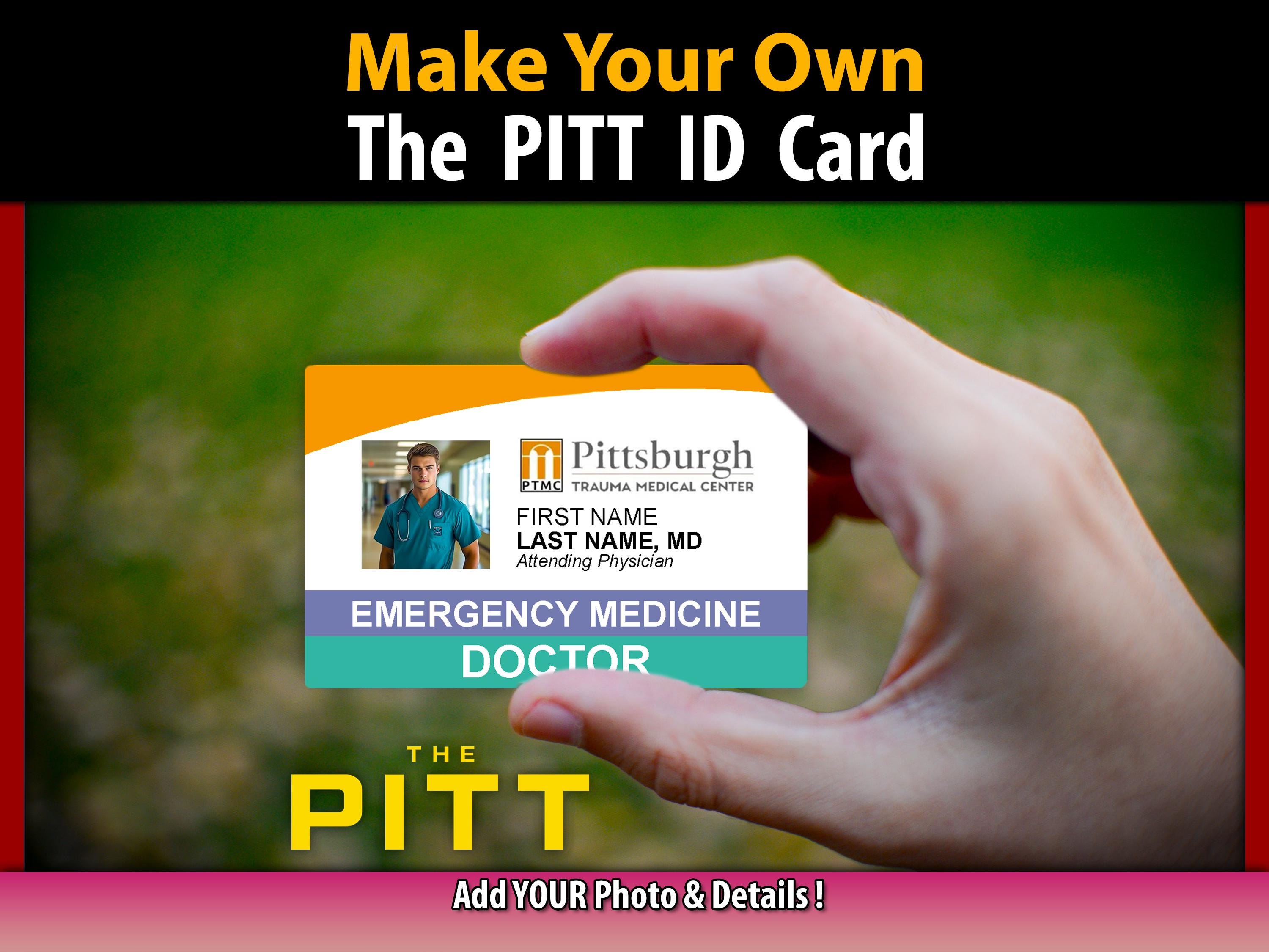 The PITT Physician ID Card - Nurse Badge Doctor Identification - Etsy