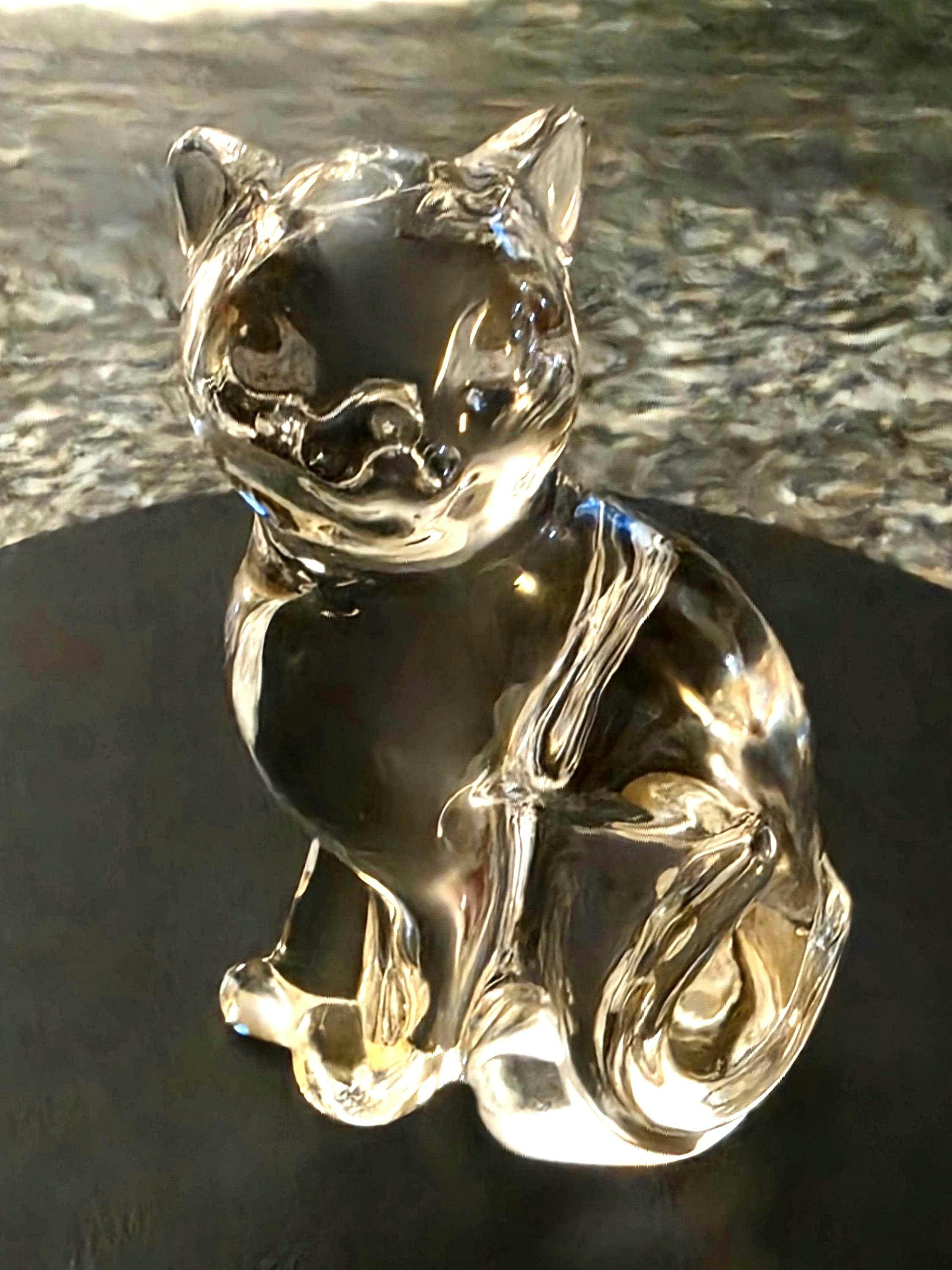Vintage Lenox Glass Cat - Etsy