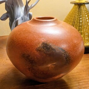 One Of A Kind Original; Pit-Fired Ceramic Vase by the Late Australian Artisan, Chris Yardley