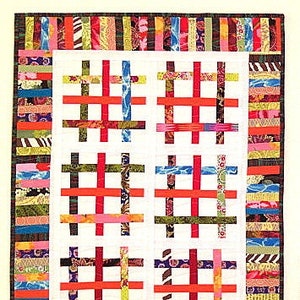 Plaid Weave Quilt Pattern, PDF Quilt Pattern, Tutorial, Scrap Quilt, Modern, Upcycle, Recycle image 1