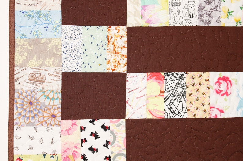 Chocolate Bars Quilt Pattern, Scrap Quilt, Modern Quilt, Easy Quilt, Patchwork, Twin Bed Quilt, PDF, 60 x 75 image 4