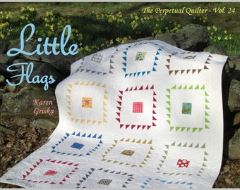 Little Flags Quilt Pattern, PDF Quilt Pattern, Modern Quilt Pattern, Easy Quilt Pattern