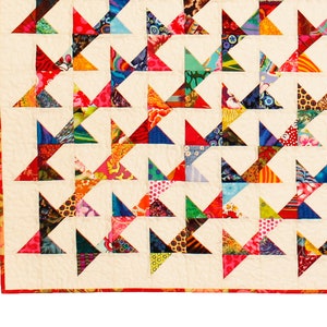 Trumpet Vine Quilt Pattern, Modern Quilt, Scrap Quilt, Patchwork, Lap Quilt, Instant Download, 47 x 54 image 7