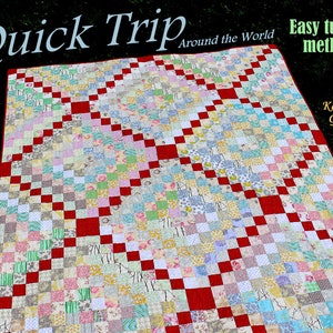 Quilt Pattern, Trip Around the World Quilt, Easy Quilt Pattern, Twin Quilt 66" x 82", Instant Download Quilt Pattern