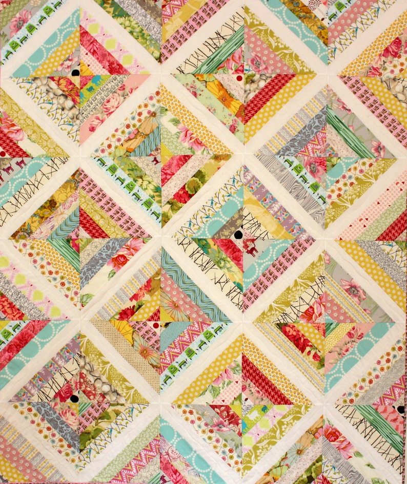 Optimist Quilt Pattern, Modern Quilt, String Quilt, Scrap Quilt, Easy Quilt image 6